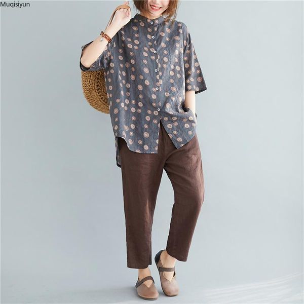 plus size blouse shirts women clothing summer lady tunic vintage print floral casual loose button linen cardigan s3312, White
plus size blouse shirts women clothing summer lady tunic vintage print floral casual loose button linen cardigan s3312, White