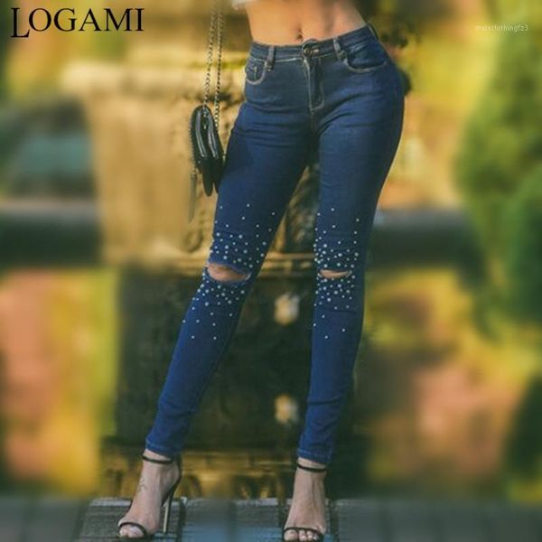 women's jeans logami ladies high waist knee ripped with beads women`s dark blue stretchy denim pants for woman1
women's jeans logami ladies high waist knee ripped with beads women`s dark blue stretchy denim pants for woman1