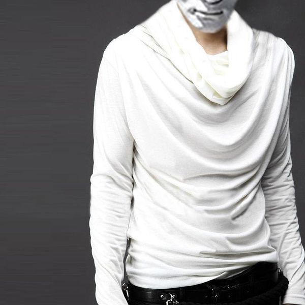trendy men's long sleeve t-shirt turtleneck t-shirt pleated loose hip hop shirts for men spring fall autumn fashion tee, White;black
trendy men's long sleeve t-shirt turtleneck t-shirt pleated loose hip hop shirts for men spring fall autumn fashion tee, White;black