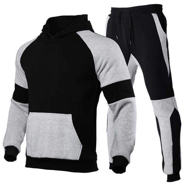 men's hoodie set contrast stitching sports suit blank solid pullover, Gray
men's hoodie set contrast stitching sports suit blank solid pullover, Gray