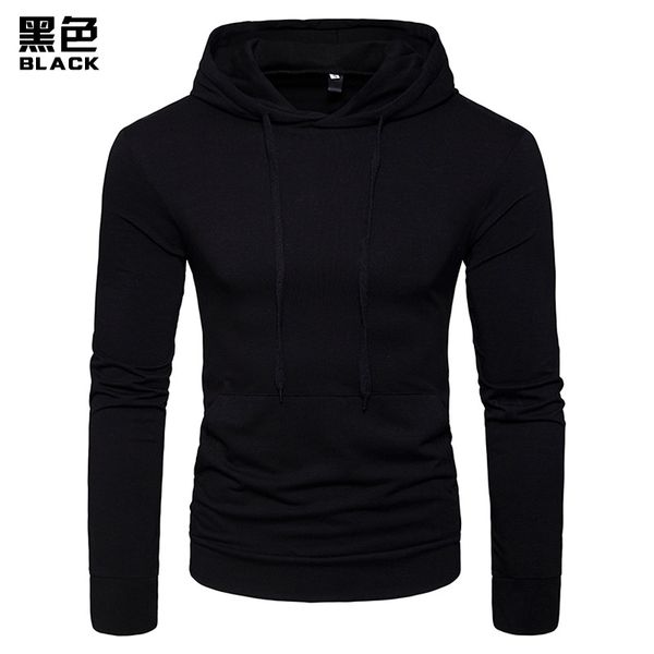 new fashion men's hooded long-sleeved t-shirt sports pullover hoodie slim solid color sweater plus size, Black
new fashion men's hooded long-sleeved t-shirt sports pullover hoodie slim solid color sweater plus size, Black