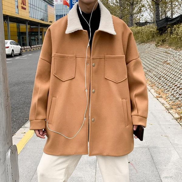 winter plus cotton thick woolen coat men's warm fashion retro lamb wool coat men loose korean oversize woolen mens overcoat1, Black
winter plus cotton thick woolen coat men's warm fashion retro lamb wool coat men loose korean oversize woolen mens overcoat1, Black