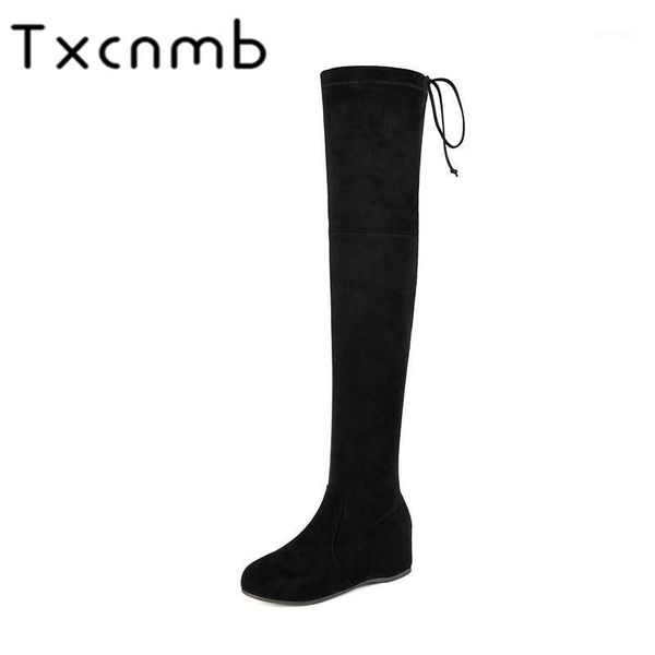 txcnmb 2019 boots women over the knee boots for women winter flock leather high heel shoes woman round toe1, Black
txcnmb 2019 boots women over the knee boots for women winter flock leather high heel shoes woman round toe1, Black