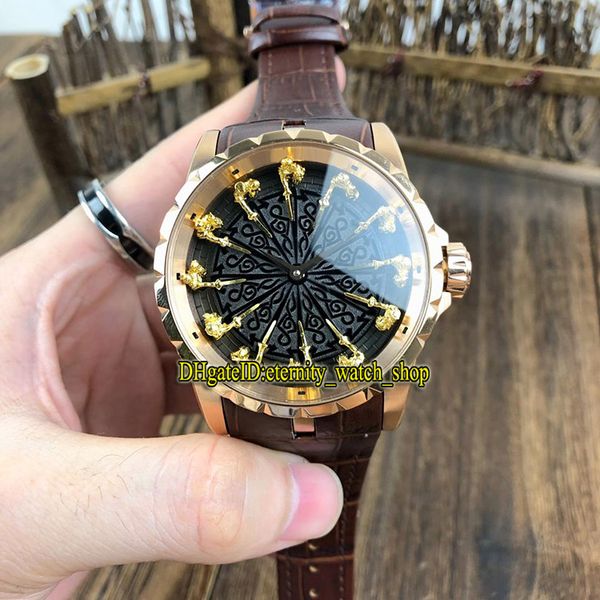 version excalibur 45 rddbex0495 knights of the round table automatic mechanical mens watch rose gold case leather strap luxury watches, Slivery;brown
version excalibur 45 rddbex0495 knights of the round table automatic mechanical mens watch rose gold case leather strap luxury watches, Slivery;brown
