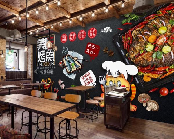 retro traditional delicious grilled fish barbecue tooling wall chinese style restaurant grill custom 3d wallpaper 
retro traditional delicious grilled fish barbecue tooling wall chinese style restaurant grill custom 3d wallpaper