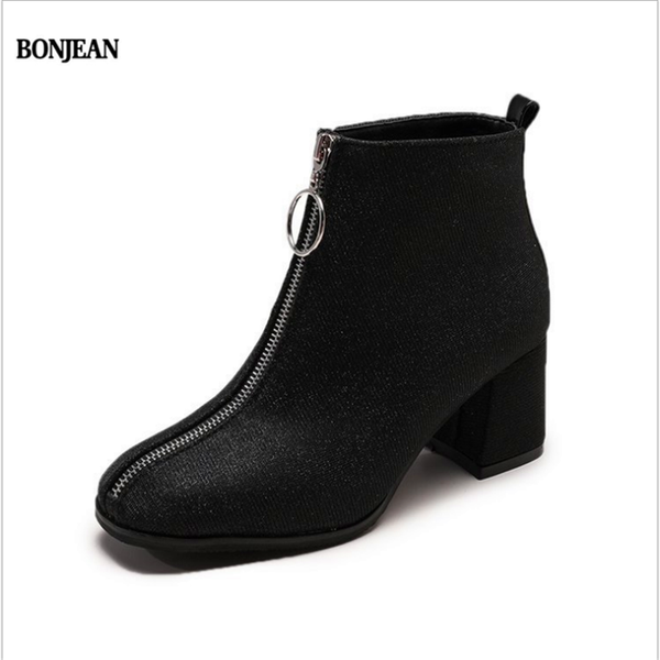 boots shoes woman winter women zapatos de mujer fashion front zipper plus velvet sequined special high heel, Black
boots shoes woman winter women zapatos de mujer fashion front zipper plus velvet sequined special high heel, Black