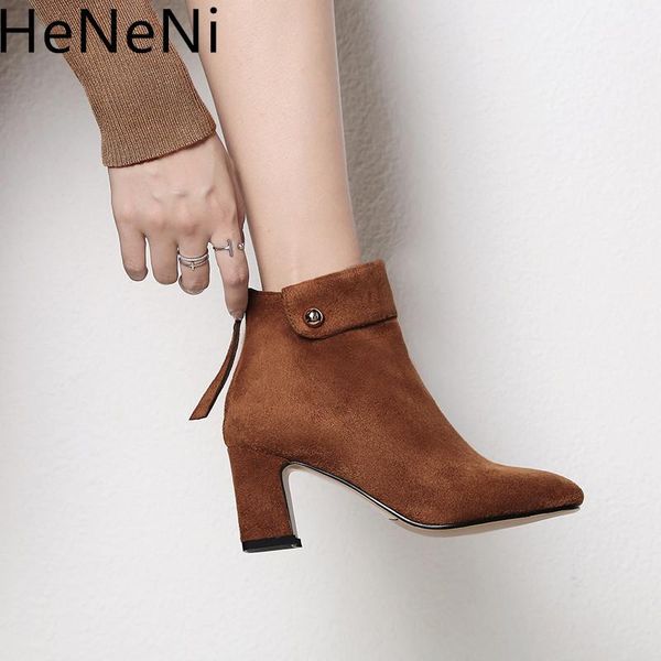 women boots flock ankle boots autumn winter women zip metal decoration ladies party plus size 34-43, Black
women boots flock ankle boots autumn winter women zip metal decoration ladies party plus size 34-43, Black