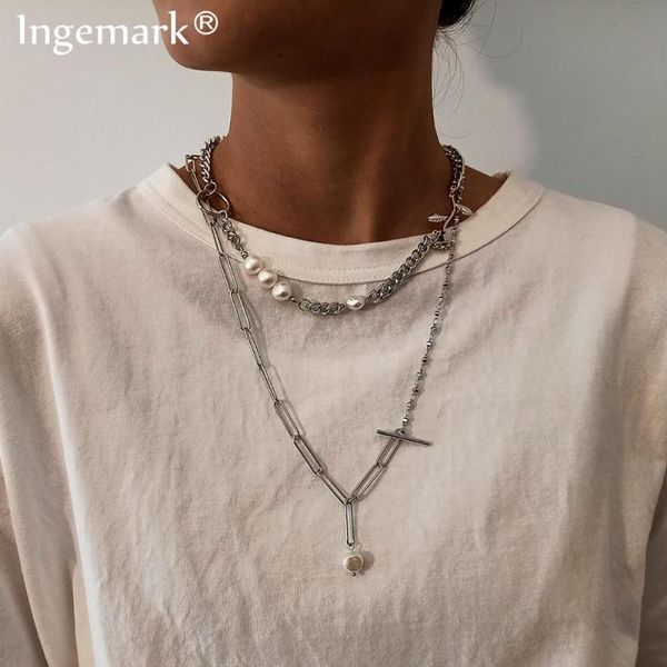 goth imitation pearl chain necklace vintage stainless steel round circle pendant long tassel necklace women jewelry, Silver
goth imitation pearl chain necklace vintage stainless steel round circle pendant long tassel necklace women jewelry, Silver