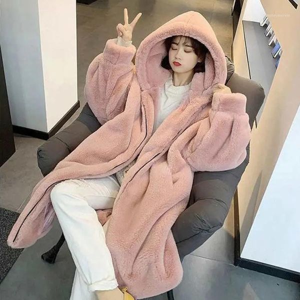 women's fur & faux 2021 coat winter women casual hooded loose long jacket women1, Black
women's fur & faux 2021 coat winter women casual hooded loose long jacket women1, Black
