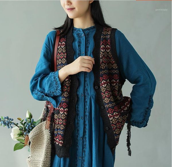 women's vests women vest knit v neck vintage 2021 spring jacquard sleeveless fashion cardigan1, Black;white
women's vests women vest knit v neck vintage 2021 spring jacquard sleeveless fashion cardigan1, Black;white