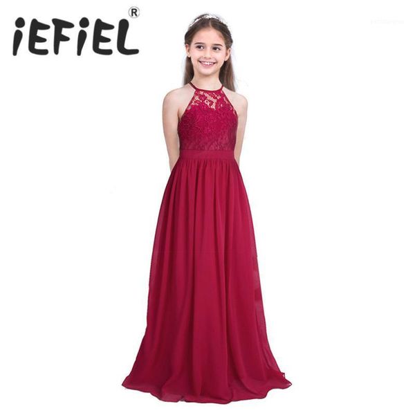 iefiel sleeveless girls lace chiffon halter flower girl dress princess pageant wedding kids first communion tutu maxi long dress1, Red;yellow
iefiel sleeveless girls lace chiffon halter flower girl dress princess pageant wedding kids first communion tutu maxi long dress1, Red;yellow