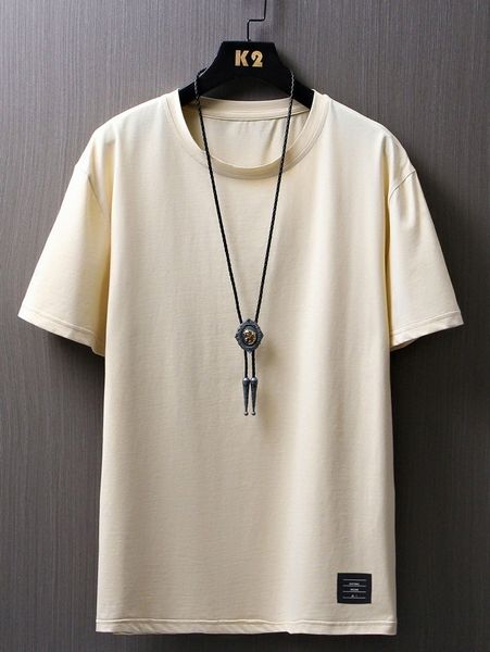 romwe guys patched tee p9lg#, White;black