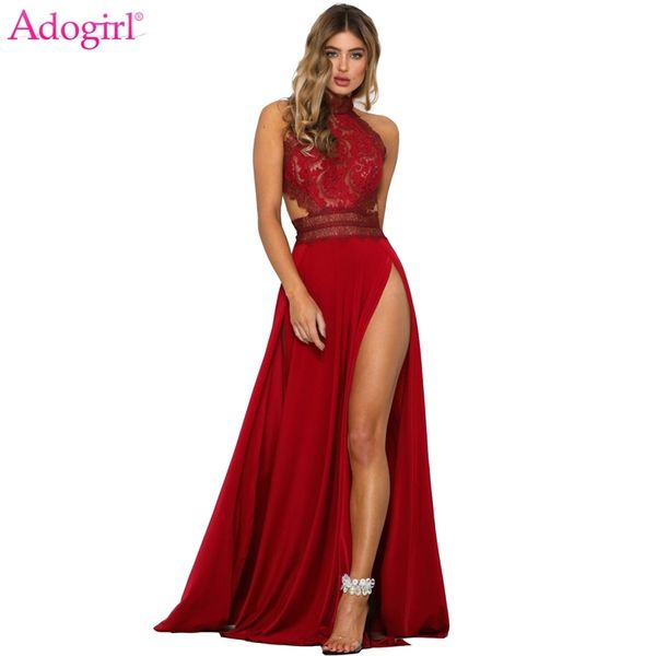 adogirl women sheer lace high slit maxi evening party dresses backless summer beach dress female night club long vestidos y200102, White;black
adogirl women sheer lace high slit maxi evening party dresses backless summer beach dress female night club long vestidos y200102, White;black