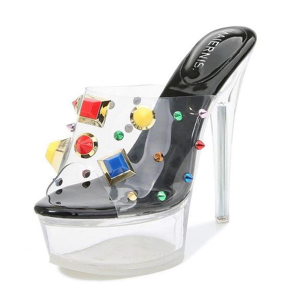 sandals mclubgirl roman style women's shoes thin heeled platform ultra-high heel open toe multi riveting nail wz-198614-83, Black 
sandals mclubgirl roman style women's shoes thin heeled platform ultra-high heel open toe multi riveting nail wz-198614-83, Black