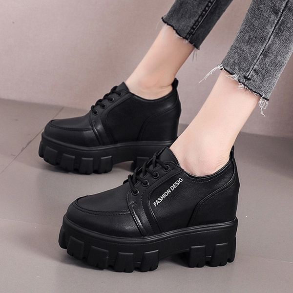 women chunky casual shoes lace up oxford shoes platform leather increasing height pumps high zapatos mujer 8751n #4n3b, Black
women chunky casual shoes lace up oxford shoes platform leather increasing height pumps high zapatos mujer 8751n #4n3b, Black