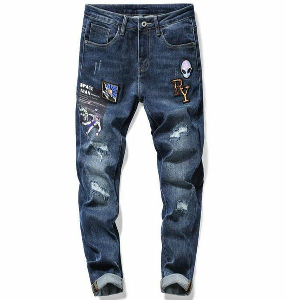 21ss men's brand designers jeans distressed ripped slim fit biker denim pants mens leisure fashion jeans skull jeans nz, Blue
21ss men's brand designers jeans distressed ripped slim fit biker denim pants mens leisure fashion jeans skull jeans nz, Blue
