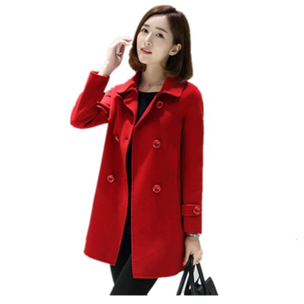 new korean version slim was thin wool blend female's double breasted womens fashion coat solid color elegant women's, Black
new korean version slim was thin wool blend female's double breasted womens fashion coat solid color elegant women's, Black