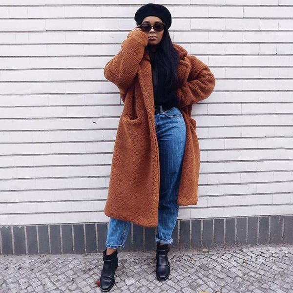 women faux fur coat teddy bear jacket female plush warm solid color jacket outwear cardigan coat with pocket1, Black
women faux fur coat teddy bear jacket female plush warm solid color jacket outwear cardigan coat with pocket1, Black