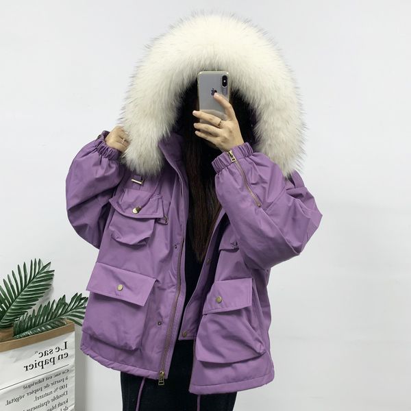down jacket women's 2020 new popular short korean style loose big fur collar hooded fashion leisure, Black
down jacket women's 2020 new popular short korean style loose big fur collar hooded fashion leisure, Black