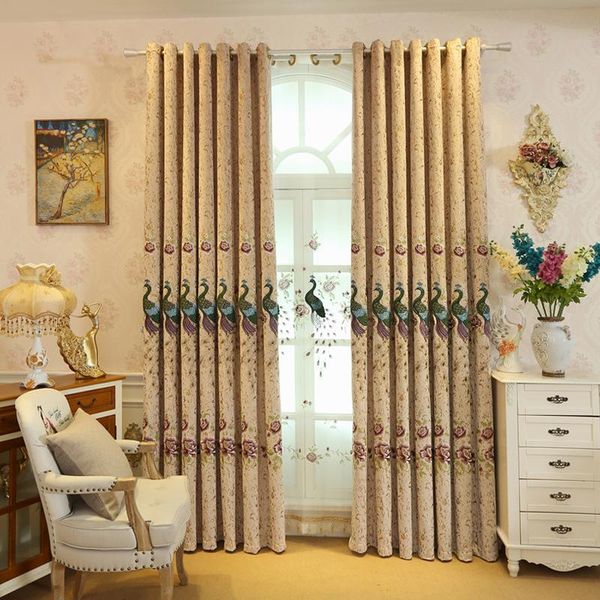 high-end peacock embroidered curtains for living room bedroom study chenille villa exquisite embroidered curtain custom
high-end peacock embroidered curtains for living room bedroom study chenille villa exquisite embroidered curtain custom