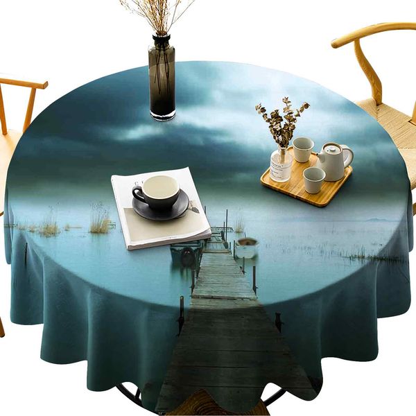 wrinkle anti-fading round tablecloths stormy night sky over lake port wooden jetty misty evening view
wrinkle anti-fading round tablecloths stormy night sky over lake port wooden jetty misty evening view