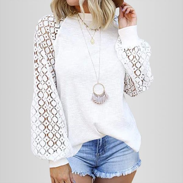 elegant lace big mouth groot long sleeve blouse shirt women hollow out o neck solid autumn female blusas mujer de moda, White
elegant lace big mouth groot long sleeve blouse shirt women hollow out o neck solid autumn female blusas mujer de moda, White