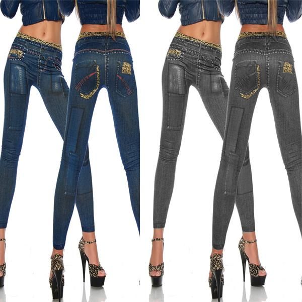 new famous autumn winter women elastic slim skinny blue black faux jeans pencil jeggings italy design bandage trousers
new famous autumn winter women elastic slim skinny blue black faux jeans pencil jeggings italy design bandage trousers