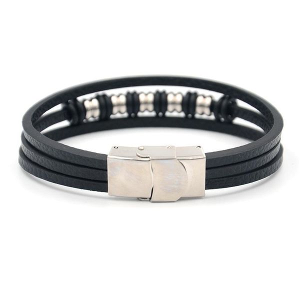 junwei men's stainless steel bracelet multi-layer black leather bracelet alloy geometric bead punk style jlldwe
junwei men's stainless steel bracelet multi-layer black leather bracelet alloy geometric bead punk style jlldwe