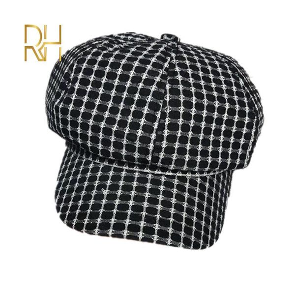 sboy hats women cap autumn spring black white for men vintage plaid cotton octagonal female boina rh, Blue;gray
sboy hats women cap autumn spring black white for men vintage plaid cotton octagonal female boina rh, Blue;gray
