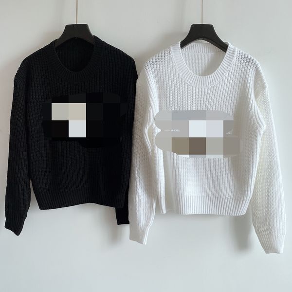 120 2021 spring sweater long sleeve crew neck black white beads sweater luxury womens clothes dl, White;black
120 2021 spring sweater long sleeve crew neck black white beads sweater luxury womens clothes dl, White;black