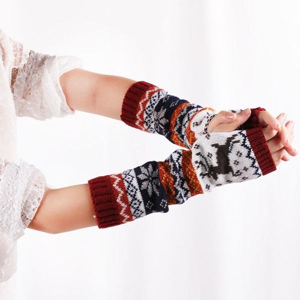 fashion christmas long half finger gloves women winter warm arm cover fawn snowflake jacquard wool knitted fingerless gloves, Blue;gray
fashion christmas long half finger gloves women winter warm arm cover fawn snowflake jacquard wool knitted fingerless gloves, Blue;gray