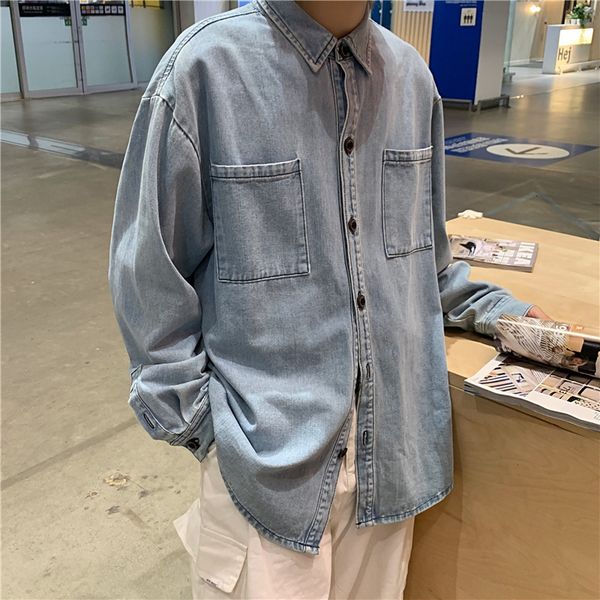 denim men's long sleeve spring and autumn wear 2020 new inch shirt loose jacket, White;black
denim men's long sleeve spring and autumn wear 2020 new inch shirt loose jacket, White;black