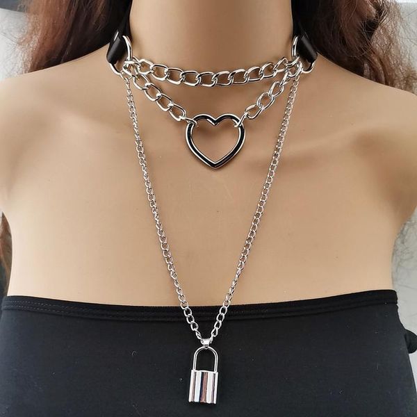 chains gothic lock chain choker collar harajuku punk pendant necklace women girls black leather chocker fashion jewelry, Silver
chains gothic lock chain choker collar harajuku punk pendant necklace women girls black leather chocker fashion jewelry, Silver