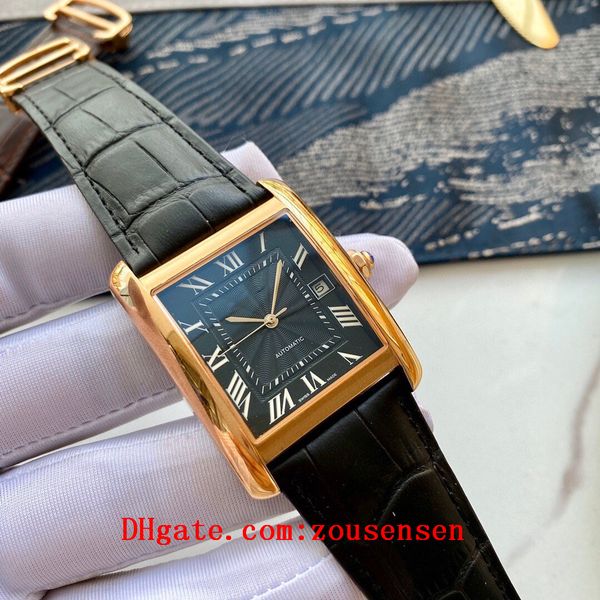 2020 classic tank solo men watches joker leather wristwatches 316l stainless steel square mens watch d3100