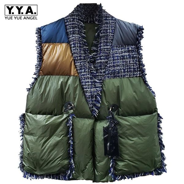 women's vests womens winter tweed splice loose v-neck waistcoat tassel casual sleeveless down jacket streetwear warm thick lace up vest, Black;white
women's vests womens winter tweed splice loose v-neck waistcoat tassel casual sleeveless down jacket streetwear warm thick lace up vest, Black;white