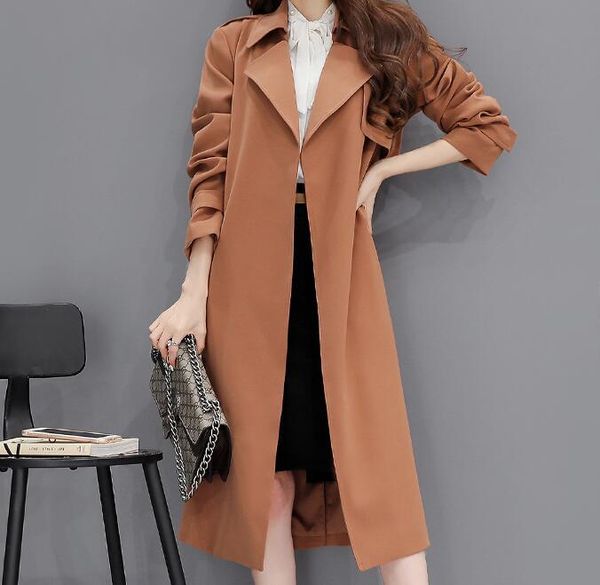 s--xxl / spring women new fashion long double-breasted coat cultivate one's morality show thin big yards, Tan;black
s--xxl / spring women new fashion long double-breasted coat cultivate one's morality show thin big yards, Tan;black