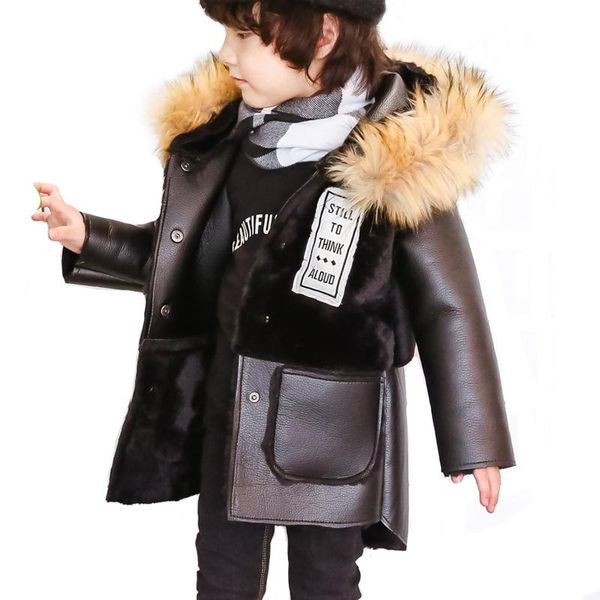 jackets children's hooded clothing 2021 boys and girls winter faux fur long coats patchwork leather outerwear, Blue;gray
jackets children's hooded clothing 2021 boys and girls winter faux fur long coats patchwork leather outerwear, Blue;gray