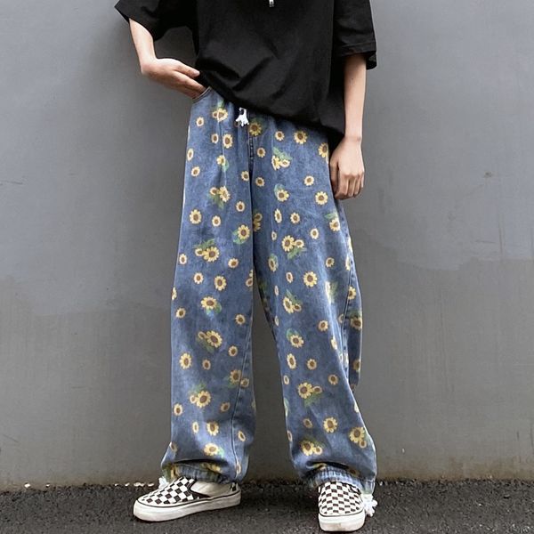 2021 harajuku suower print female vintage washed loose high waist straight fashion harem pants women man jeans ihgw, Blue
2021 harajuku suower print female vintage washed loose high waist straight fashion harem pants women man jeans ihgw, Blue