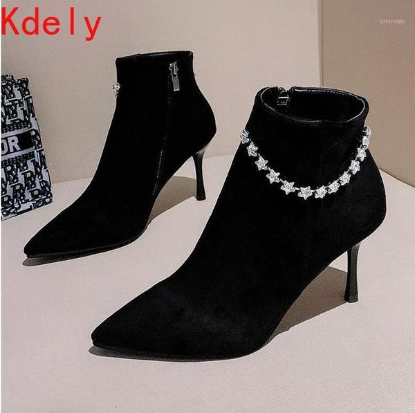 boots women fashion style ankle booties zipper diamond chain walking leisure for spring excellent quality pointed toe women1, Black
boots women fashion style ankle booties zipper diamond chain walking leisure for spring excellent quality pointed toe women1, Black