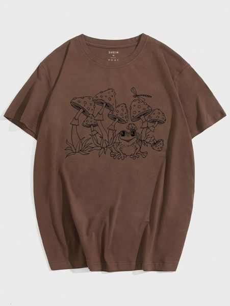 men frog & mushroom print tee c502#, White;black
men frog & mushroom print tee c502#, White;black