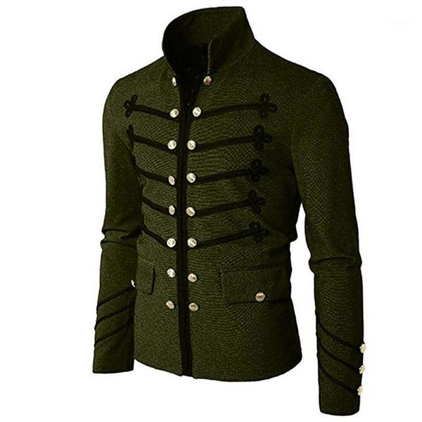2020 vintage men gothic jacket steampunk tunic rock frock uniform male vintage punk metal coat outwear1, Tan;black
2020 vintage men gothic jacket steampunk tunic rock frock uniform male vintage punk metal coat outwear1, Tan;black