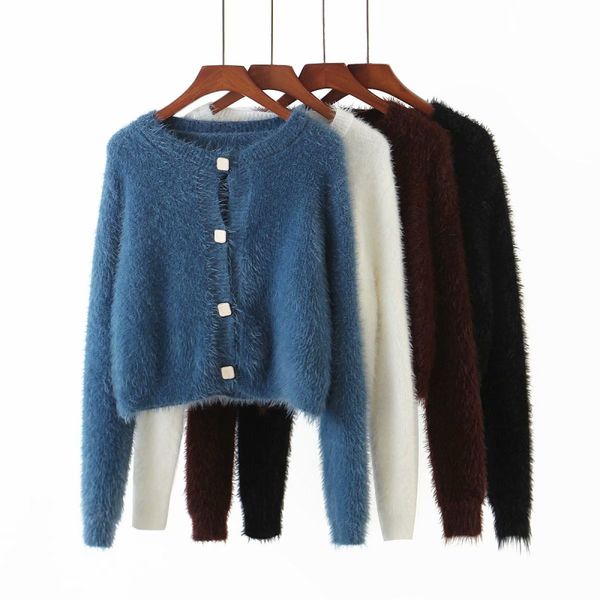 puwd woman vintage lukewarm vison cashmere cardigan 2020 fashion soft autumn ladies single breasted female jacket outerwears, White;black
puwd woman vintage lukewarm vison cashmere cardigan 2020 fashion soft autumn ladies single breasted female jacket outerwears, White;black