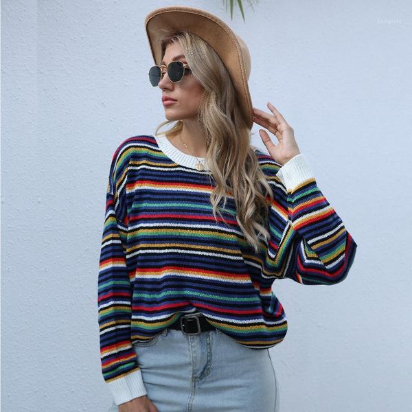 new women stripe sweater autumn winter loose long sleeve pullover korean ladies knitted sweaters1, White;black
new women stripe sweater autumn winter loose long sleeve pullover korean ladies knitted sweaters1, White;black