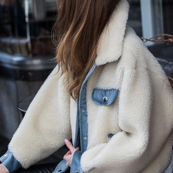 women's wool & blends women cashmere coat winter patchwork fluffy long sleeve keep warm outerwear korean japan cotton jacket elegant mu, Black
women's wool & blends women cashmere coat winter patchwork fluffy long sleeve keep warm outerwear korean japan cotton jacket elegant mu, Black