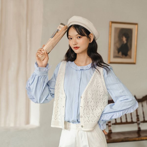 inman 2020 autumn new arrival literary vintage jacquard weave hollow-out v-neck single-breasted waistcoat lj201204, Black;white
inman 2020 autumn new arrival literary vintage jacquard weave hollow-out v-neck single-breasted waistcoat lj201204, Black;white