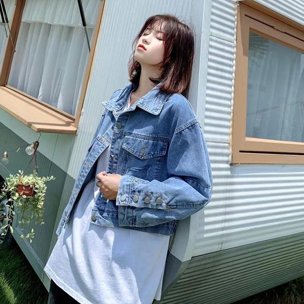 women's jackets boyfriend jeans women crop denim cotton streetwear casual 2021 loose short coat long sleeve, Black;brown
women's jackets boyfriend jeans women crop denim cotton streetwear casual 2021 loose short coat long sleeve, Black;brown