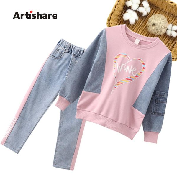 clothing sets girls clothes sweatshirt + jeans children's for heart pattern set patchwork tracksuit kids, White
clothing sets girls clothes sweatshirt + jeans children's for heart pattern set patchwork tracksuit kids, White
