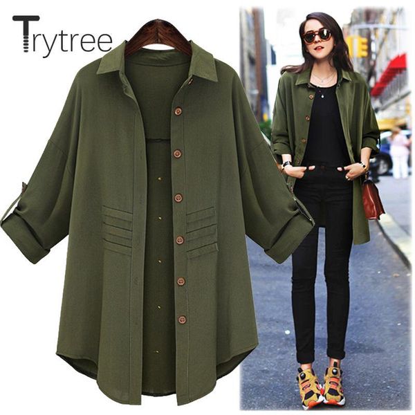 trytree summer autumn women long blouse casual polyester shirt turn-down collar army black clothes casual solid shirts1, White
trytree summer autumn women long blouse casual polyester shirt turn-down collar army black clothes casual solid shirts1, White