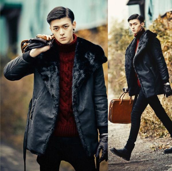 autumn black faux leather jacket mens winter thicken warm fur leather coat men loose jackets fashion b1
autumn black faux leather jacket mens winter thicken warm fur leather coat men loose jackets fashion b1