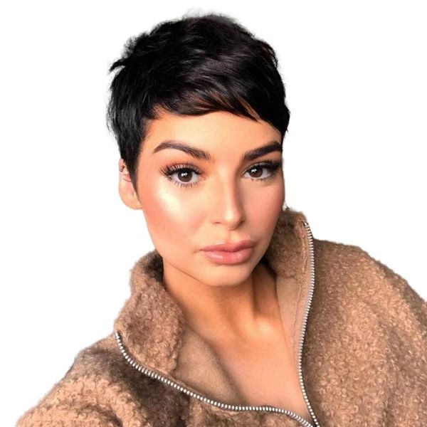 human hair full machine made scalp straight wig with bangs short lace wigs for black women, Black;brown
human hair full machine made scalp straight wig with bangs short lace wigs for black women, Black;brown